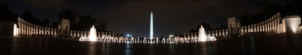 National WWII Memorial and Washington Monument Panorama