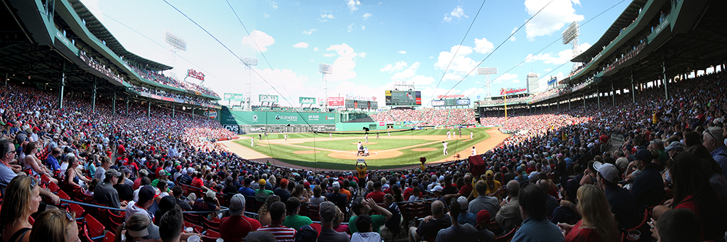 Fenway Park Panorama - Boston Red Sox - Home Plate During Game