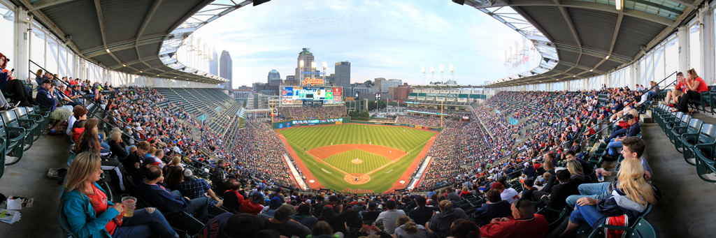Progressive Field Panorama - Cleveland Indians - Home Plate Game