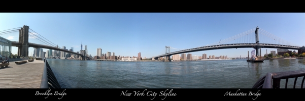 Brooklyn and Manhattan Bridges from DUMBO - NYC Skyline