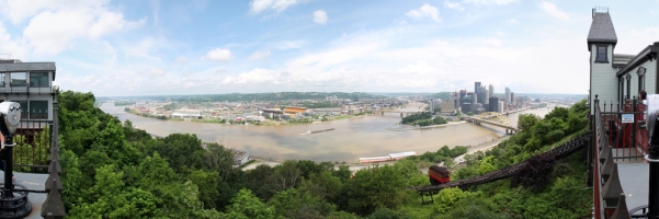 Pittsburgh Skyline Panorama - from the top of Duquesne Incline