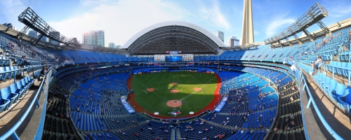 Rogers Centre Panorama - Toronto Blue Jays Front Row Roof Open