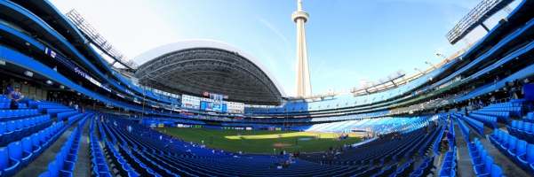 Rogers Center Panorama - Toronto Blue Jays - 3B View - Roof Open