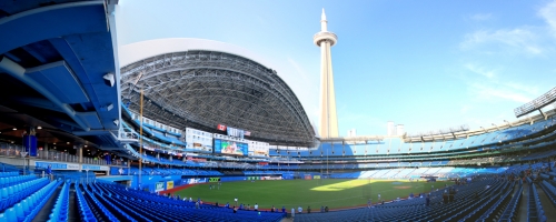 Rogers Center Panorama - Toronto Blue Jays - LF View - Roof Open