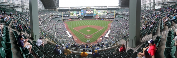 Miller Park Panorama - Milwaukee Brewers - Sect 422 Pre-Game