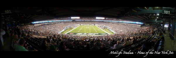 NY Jets Panorama - MetLife Stadium  Field Level Goal Line