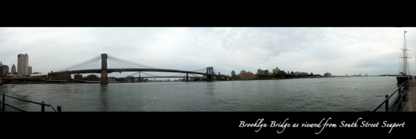 Brooklyn Bridge Panorama - from South Street Seaport, NYC