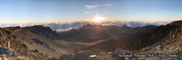 Haleakala National Park Panorama at Sunrise - Maui Hawaii (Sun)
