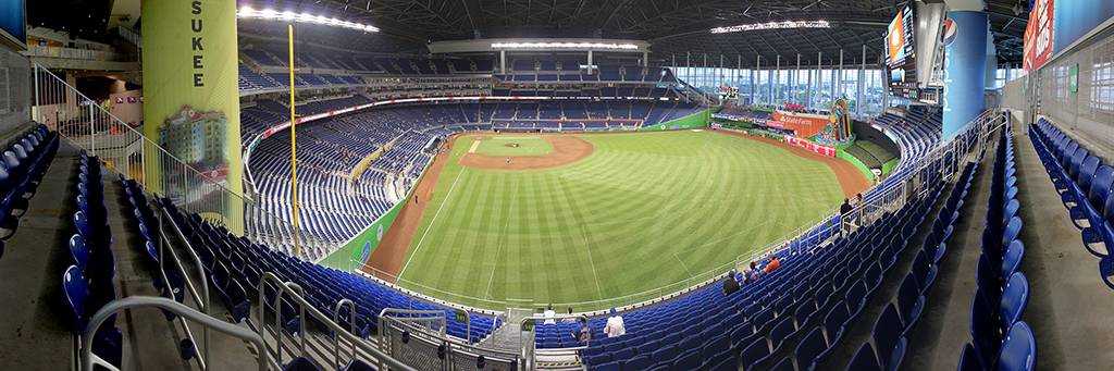 Marlins Park Panorama - Miami Marlins - Home Run Porch from RF
