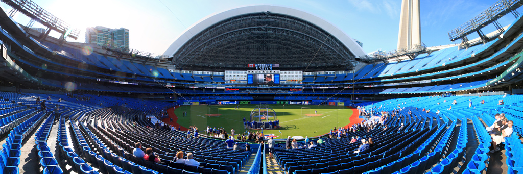 Rogers Centre Panorama - Toronto Blue Jays Home Plate Roof Open